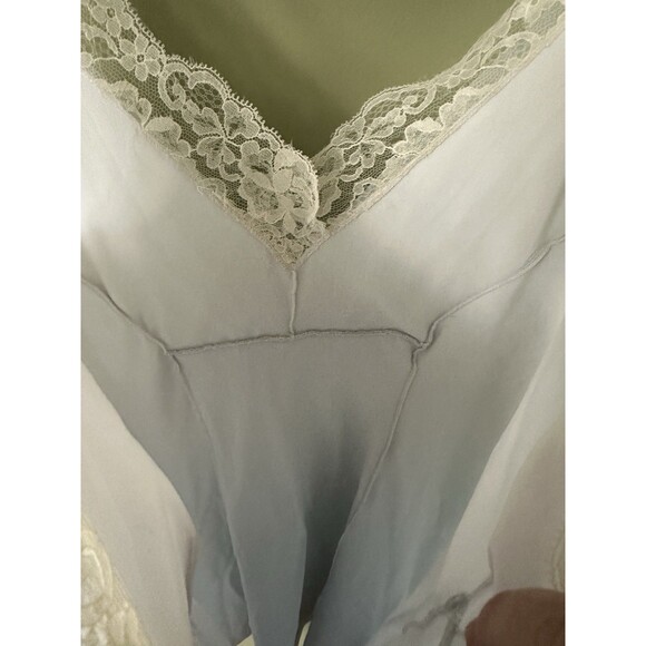 Vintage Shadowline Nightgown Petite Babydoll Teddy Blue Lace‎ Chiffon - Picture 12 of 12
